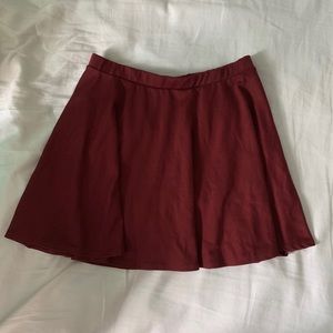 Dark Red Skater Skirt